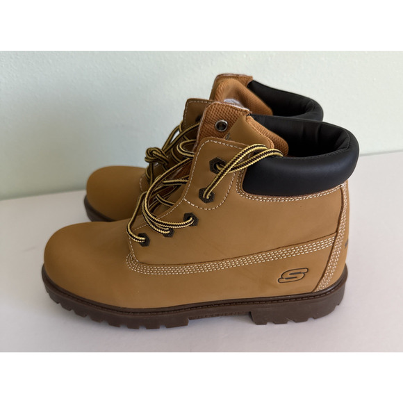 Skechers Mecca Mitigate boots Wheat color brown Size Youth 6 NEW Work farming - Picture 4 of 8